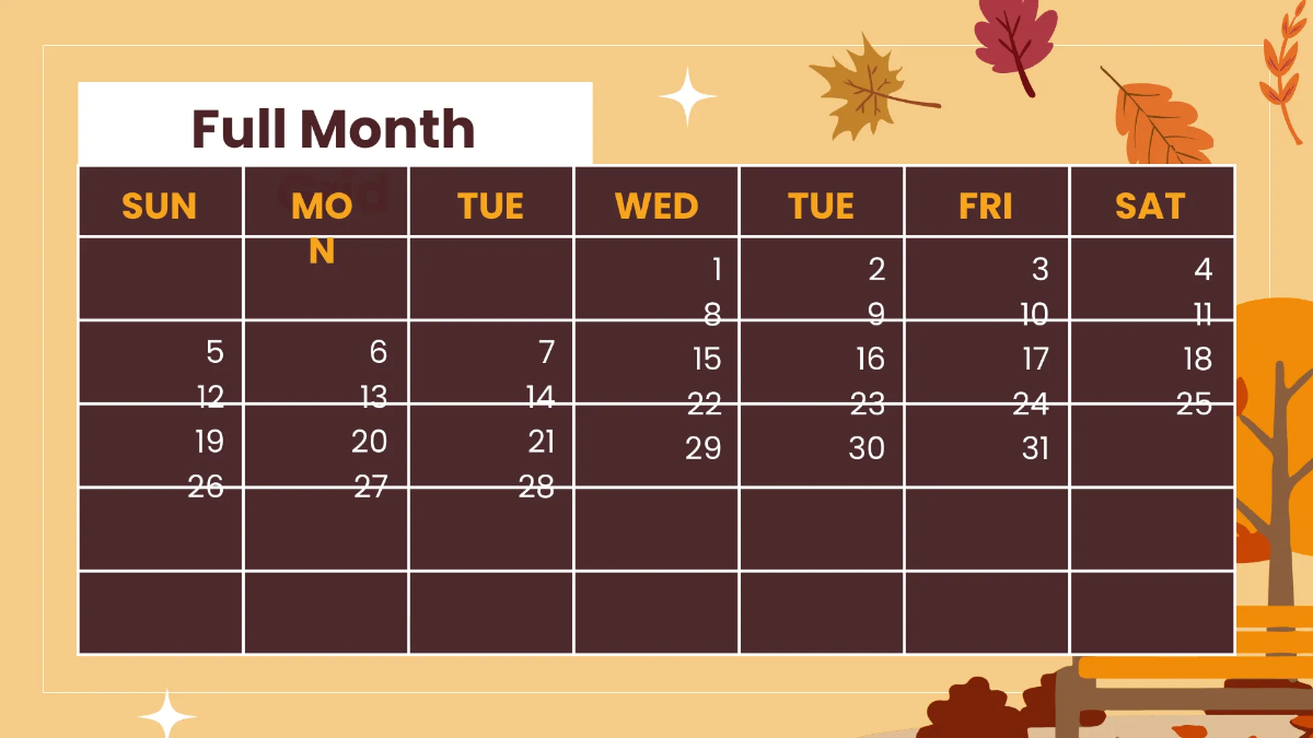 Free October 2025 Calendar Presentation Template to Edit Online