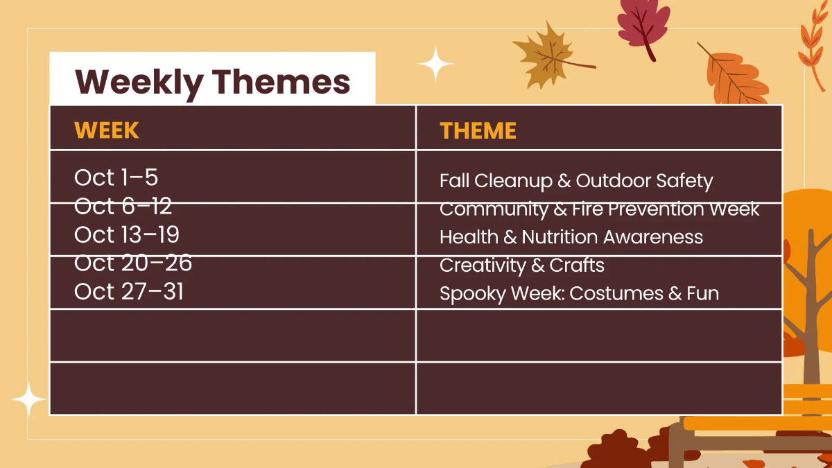 Free October 2025 Calendar Presentation Template to Edit Online