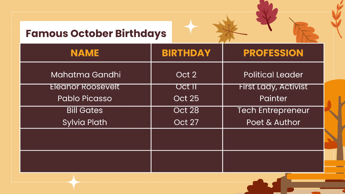 Free October 2025 Calendar Presentation Template to Edit Online