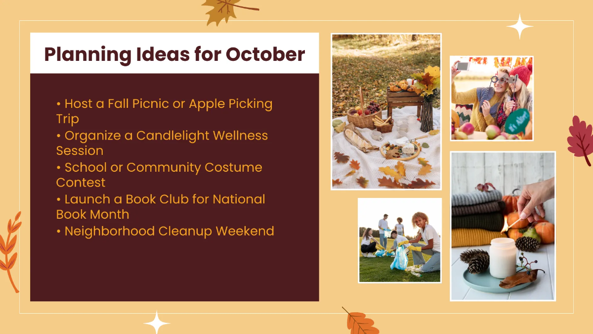 Free October 2025 Calendar Presentation Template to Edit Online