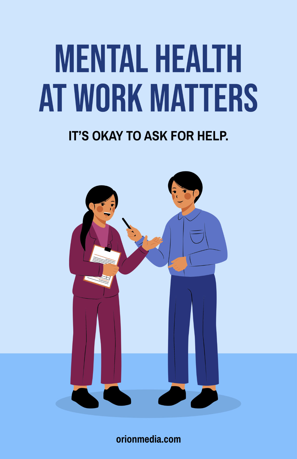 Free Mental Health Poster for Workplace Template to Edit Online