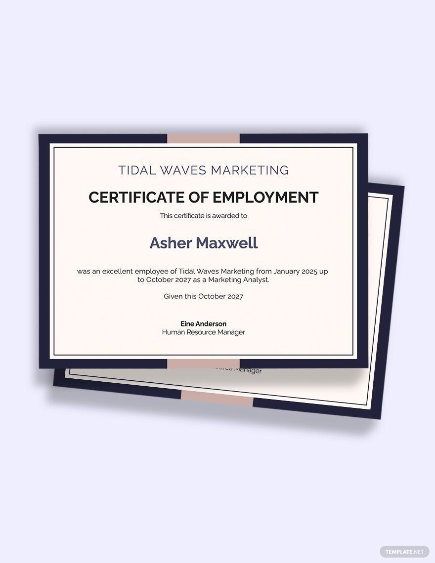Certificate of Employee Excellence Template