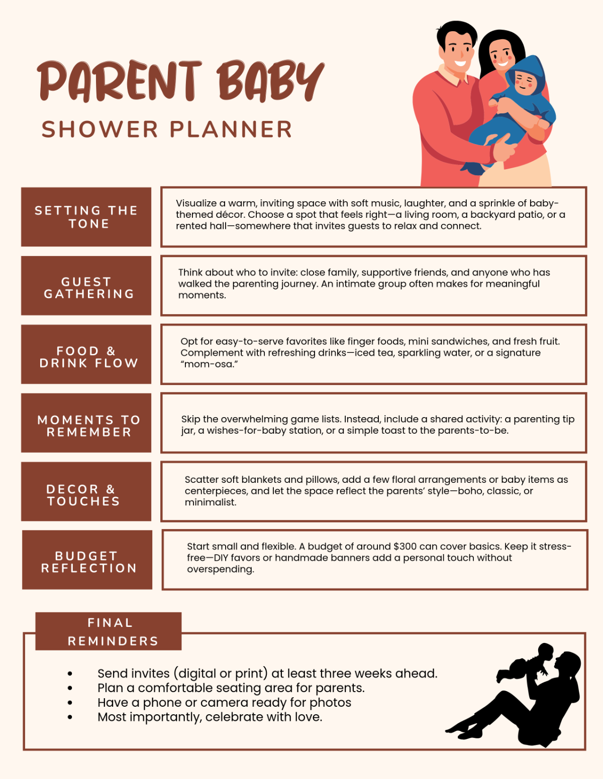 Free Parent Baby Shower Planner Template to Edit Online