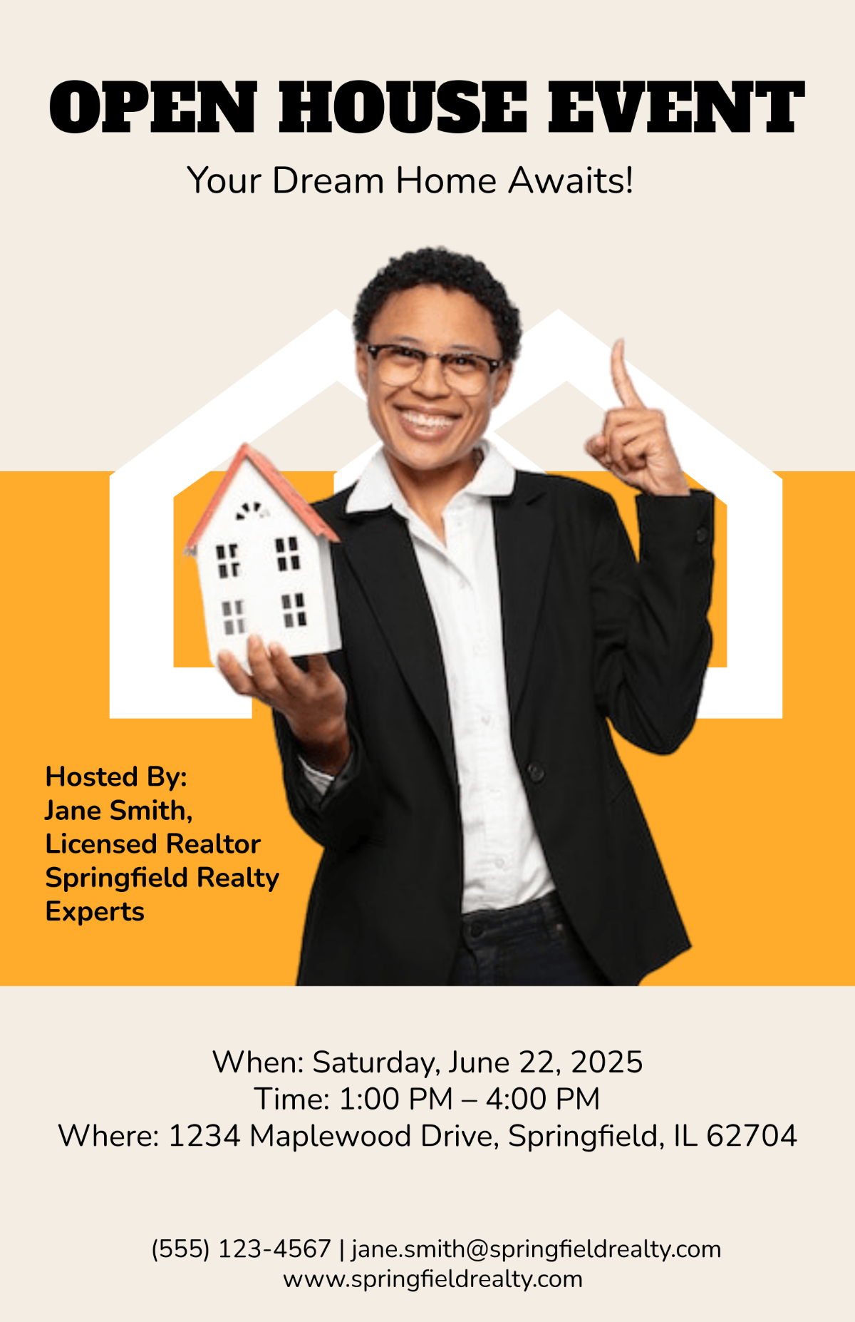 Free Real Estate Open House Poster Template to Edit Online