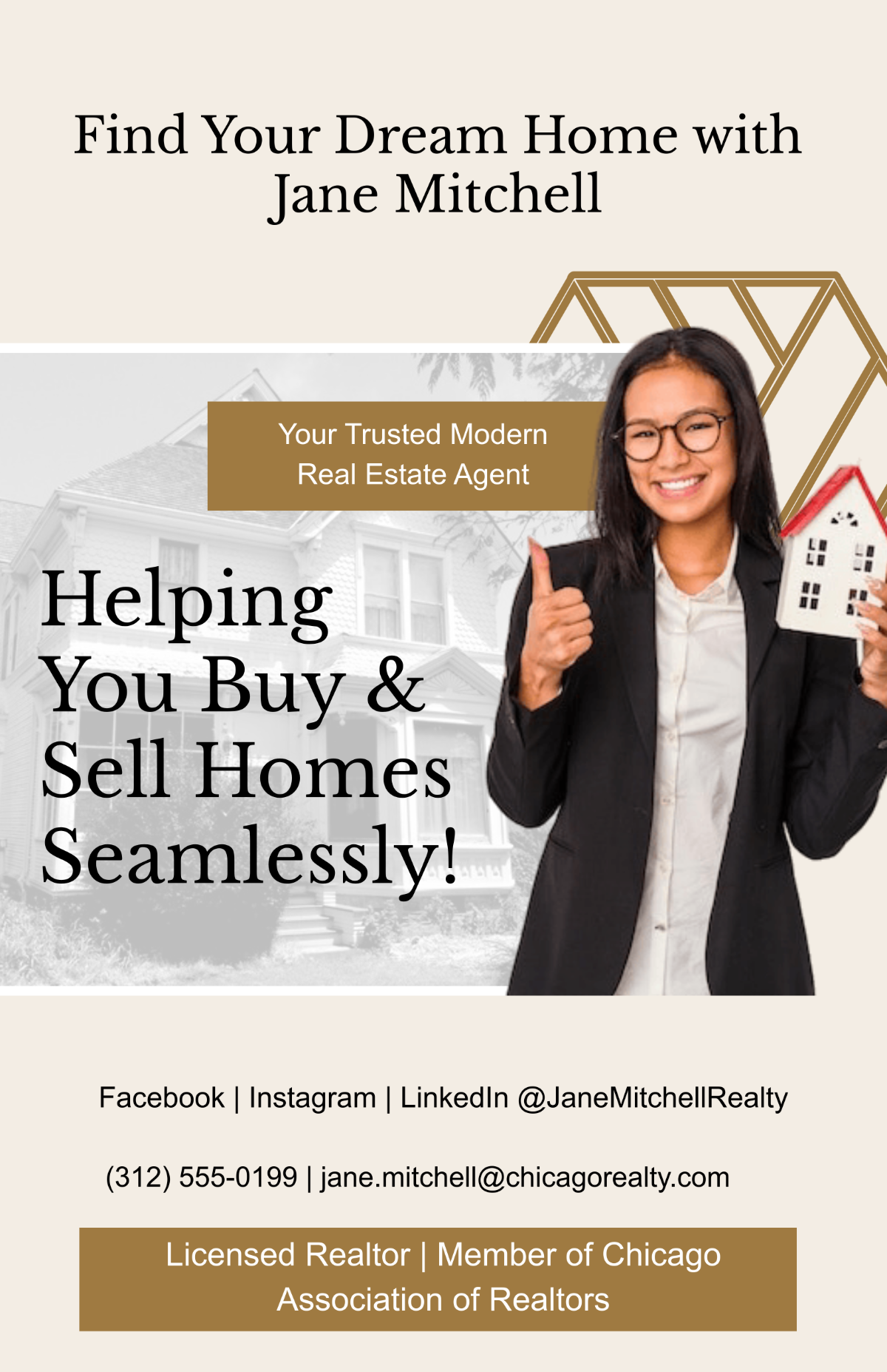 Free Modern Real Estate Agent Poster Template to Edit Online