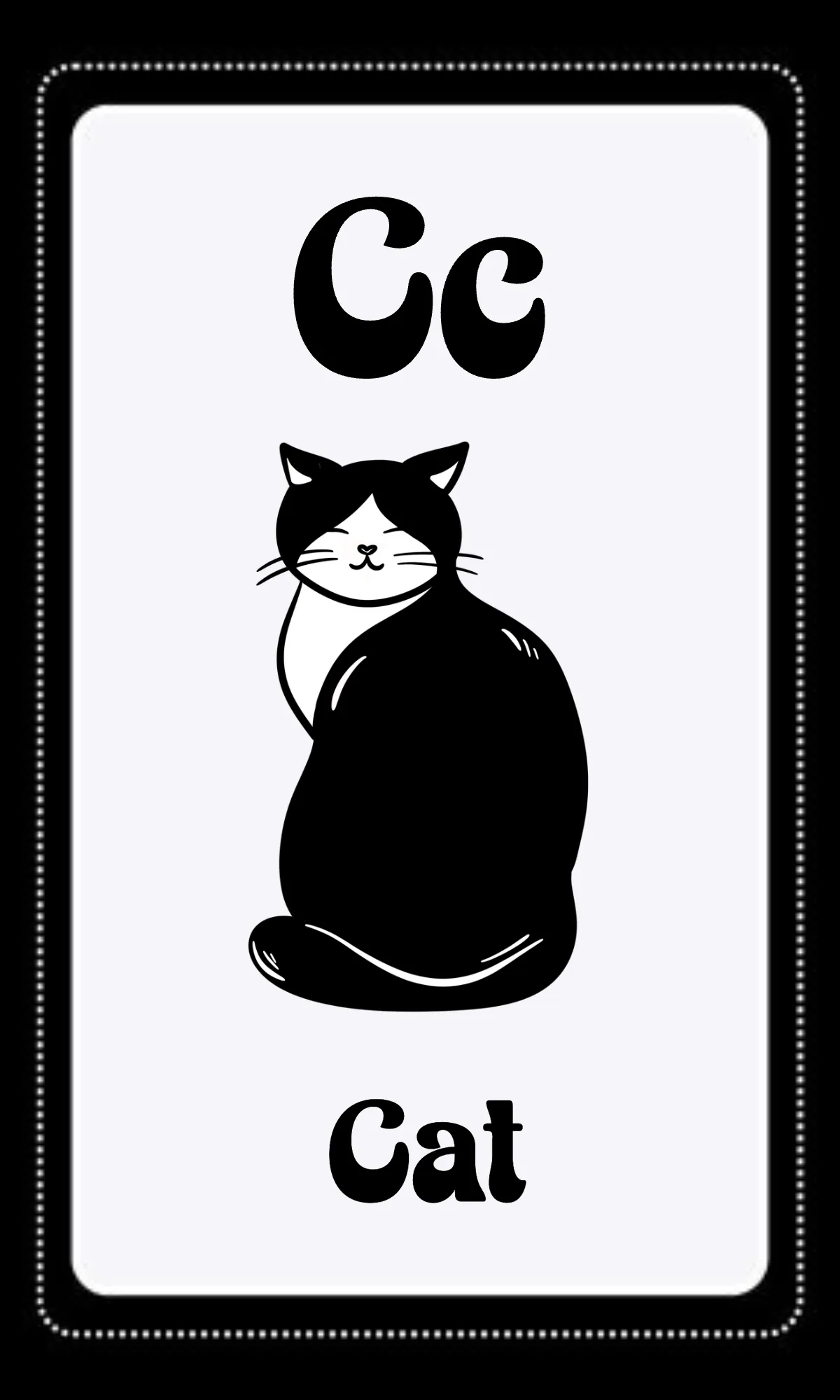 Free Black and White Alphabet Flashcards Template to Edit Online