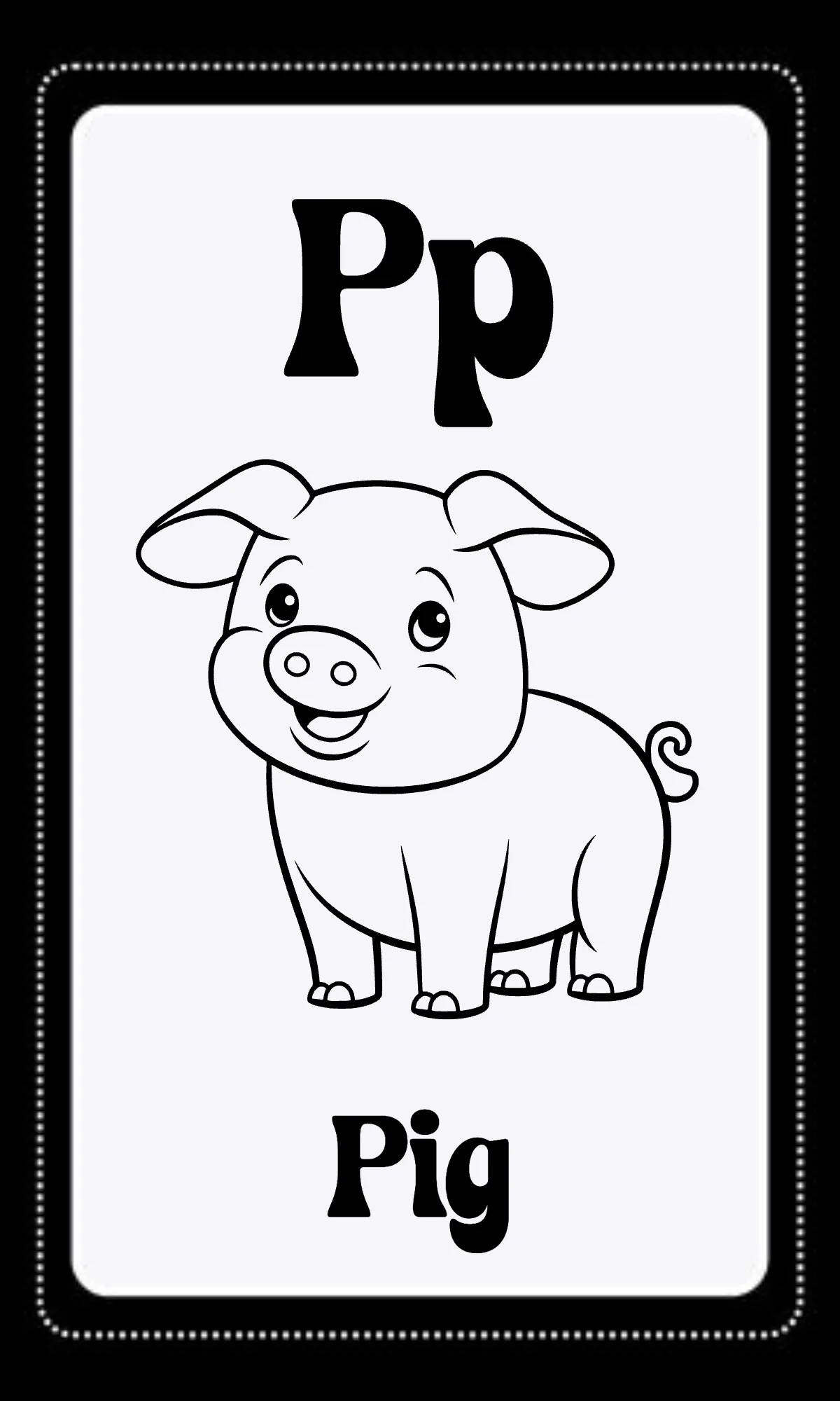 Free Black and White Alphabet Flashcards Template to Edit Online