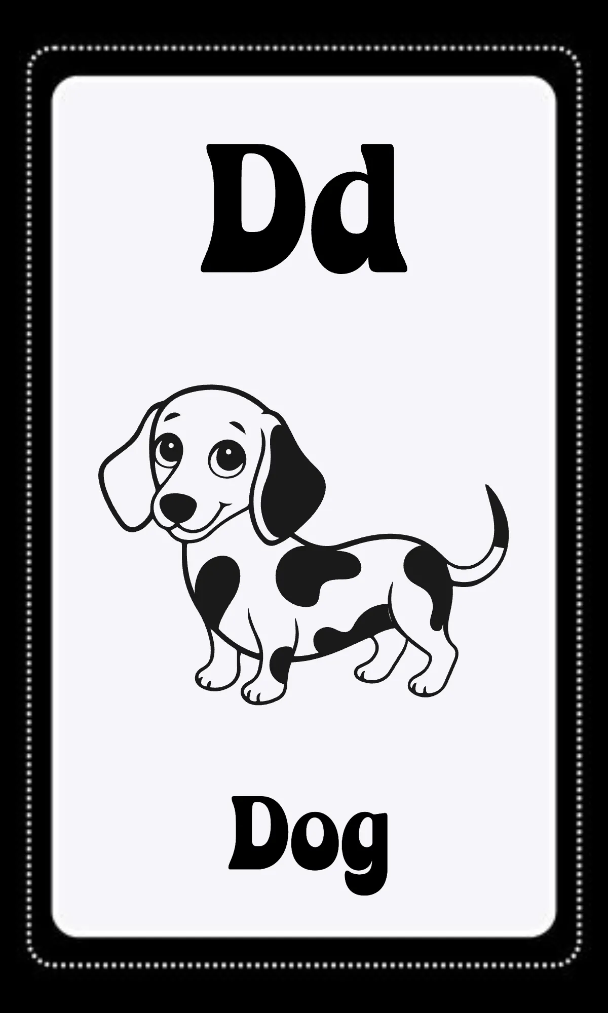 Free Black and White Alphabet Flashcards Template to Edit Online