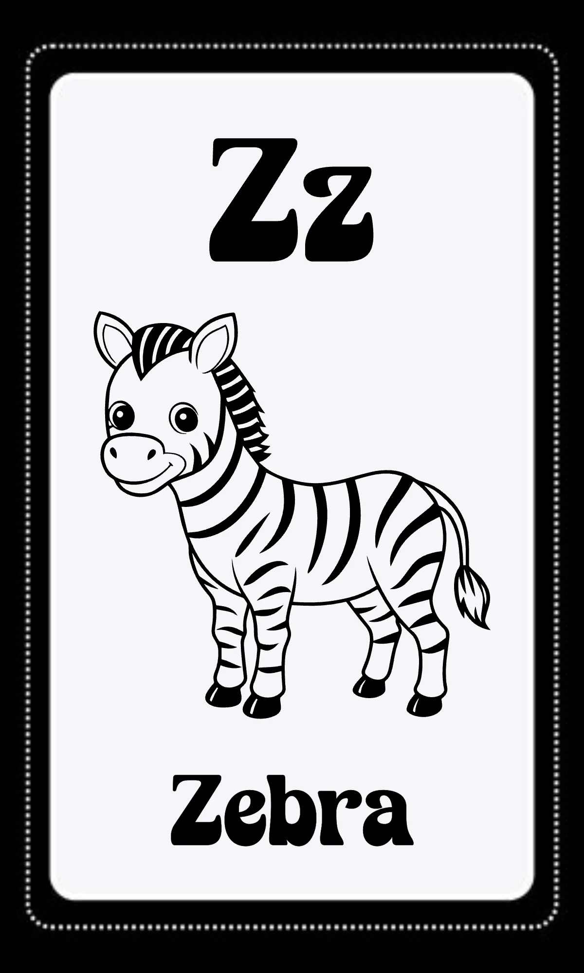 Free Black and White Alphabet Flashcards Template to Edit Online