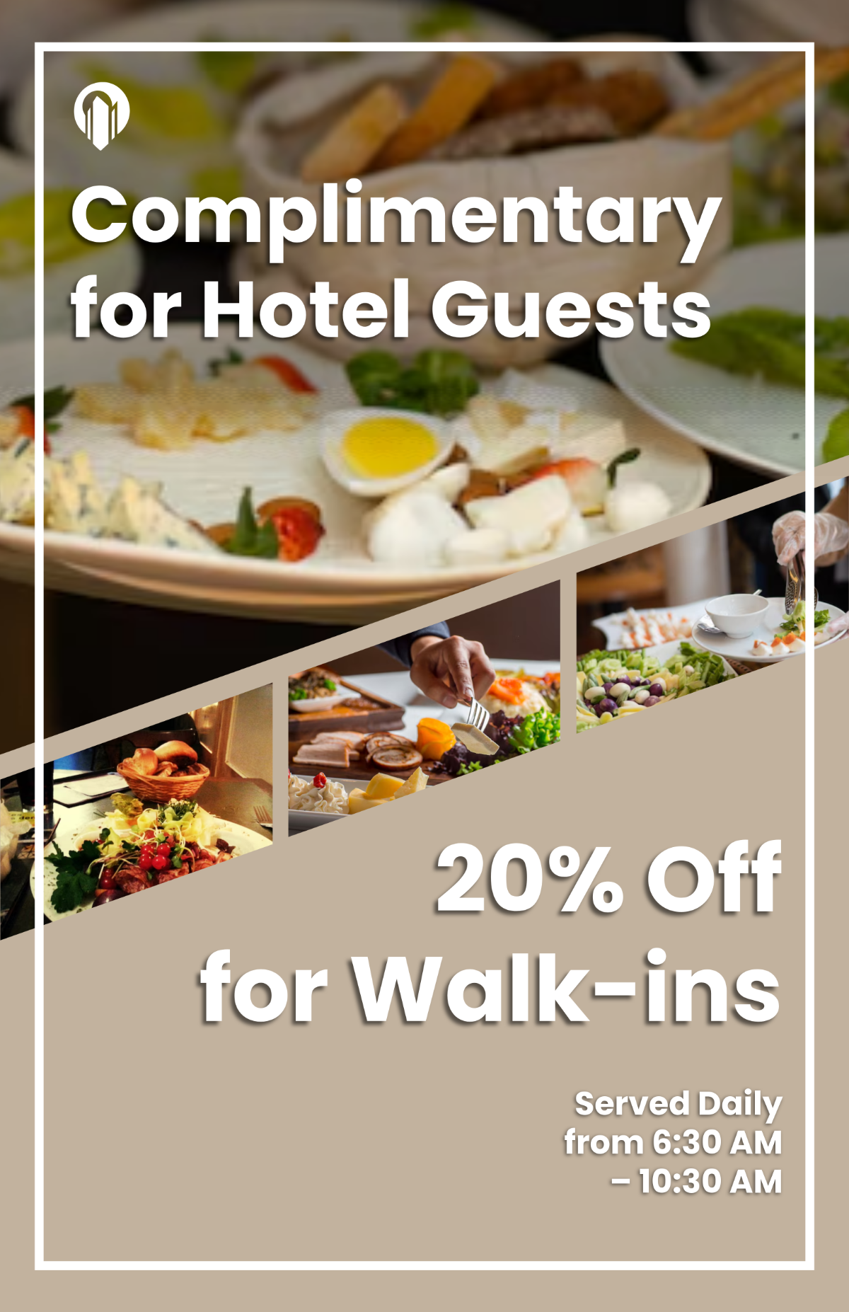 Free Aesthetic Hotel Breakfast Poster to Edit Online