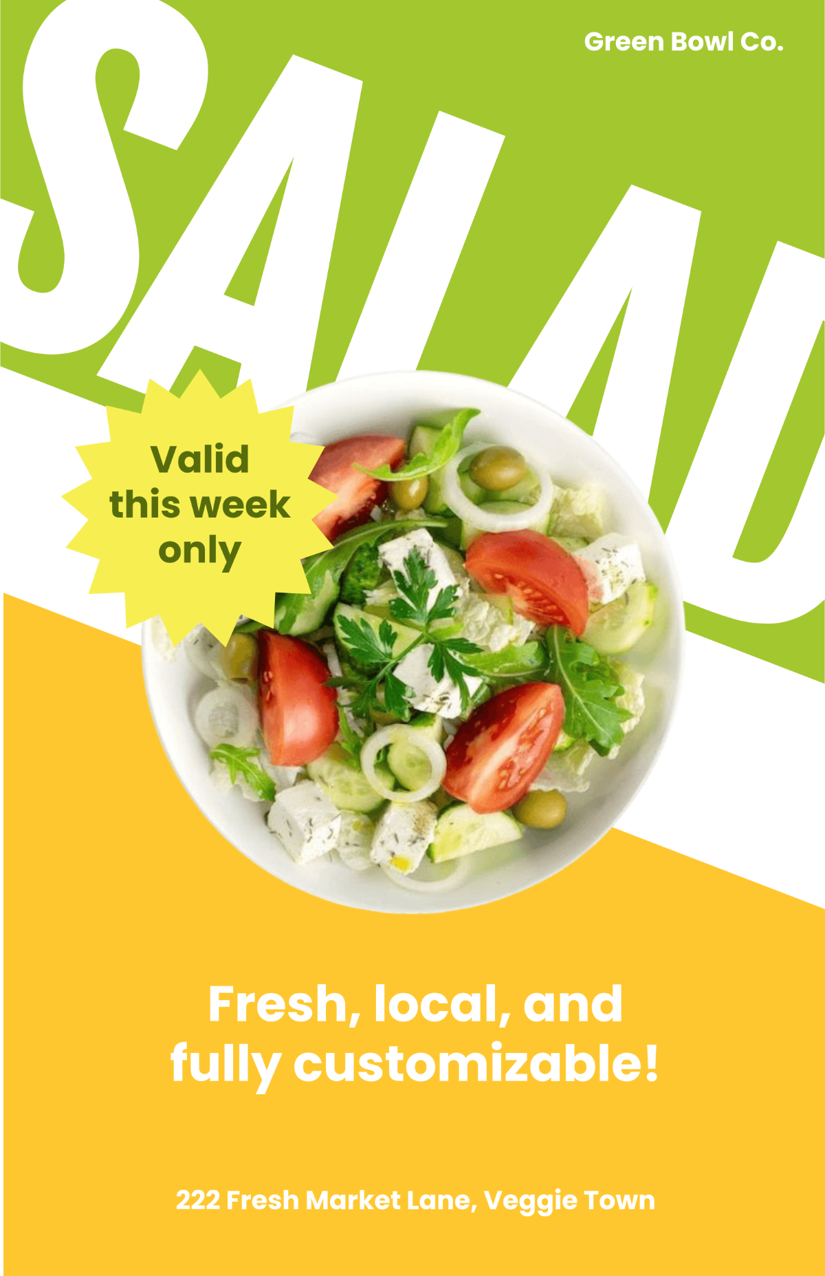 Free Salad Bar Restaurant Poster to Edit Online