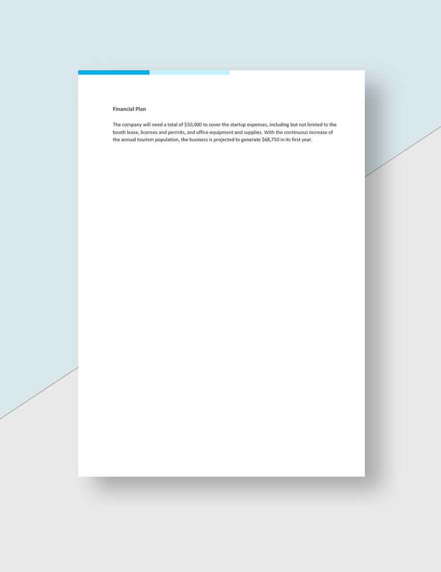 One Page Startup Business Plan Template