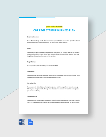 startup business plan template canada