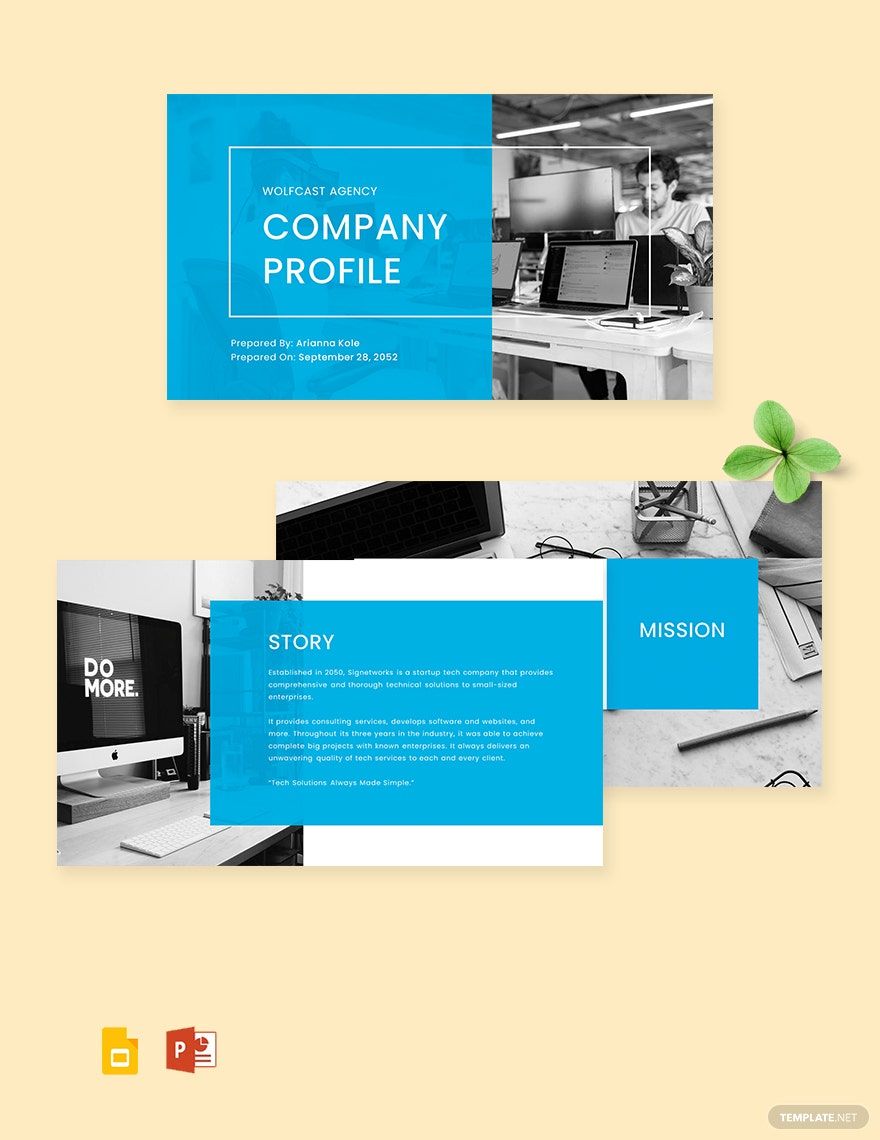 Startup Tech Company Profile Template