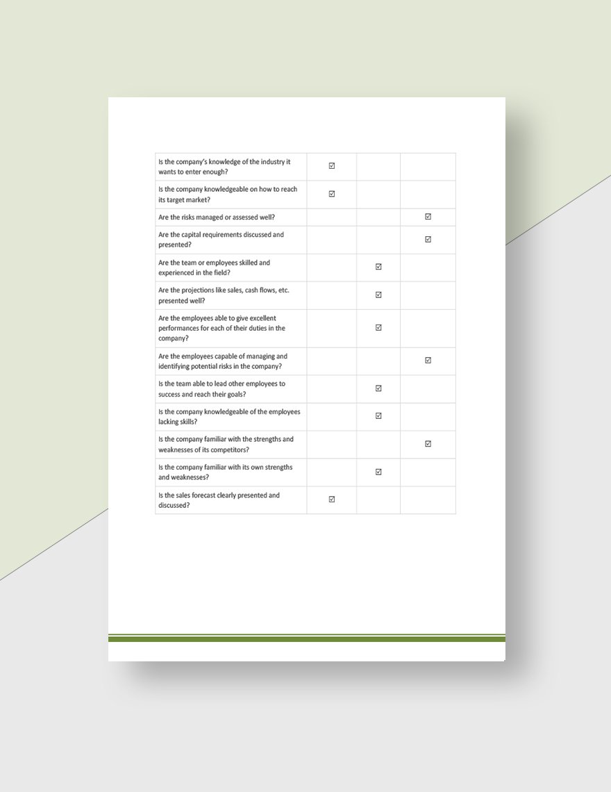 Startup Evaluation Form Template
