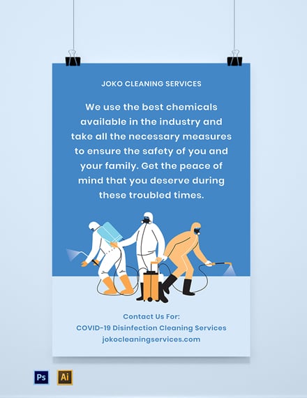 COVID Disinfection Cleaning Services Poster Template