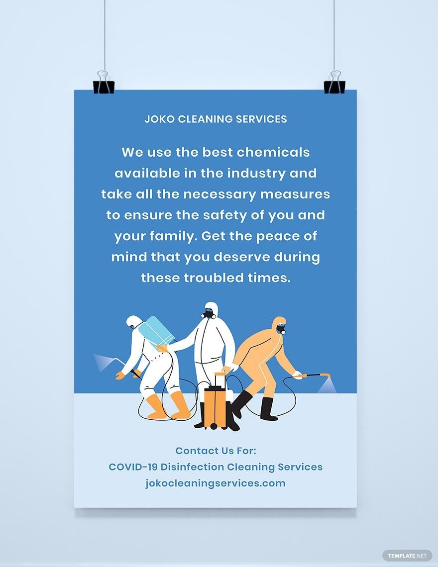 COVID-19 Disinfection Cleaning Services Poster Template