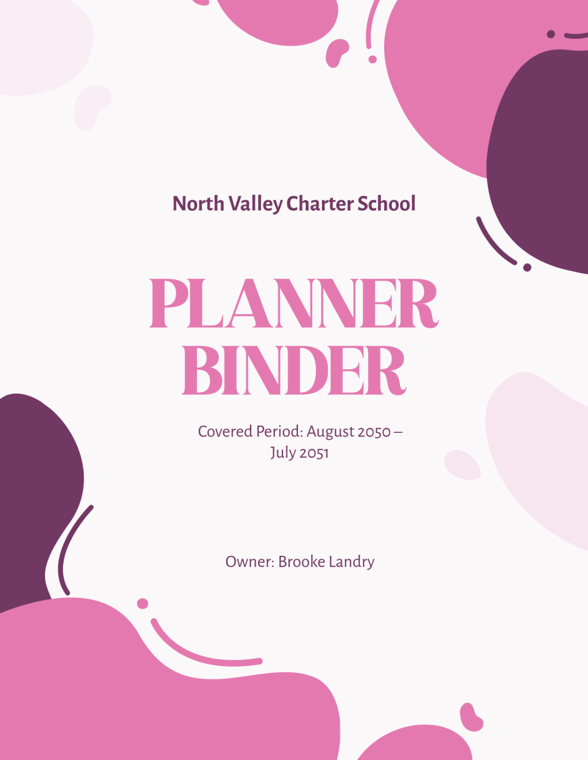 Free Pink Planner Binder Cover Template to Edit Online