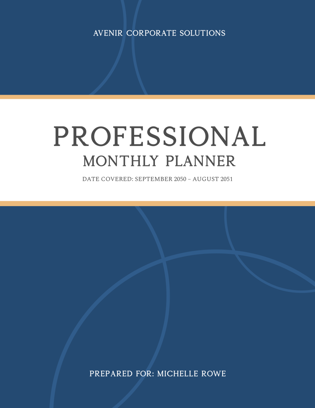 Free Professional Monthly Planner Cover Template to Edit Online