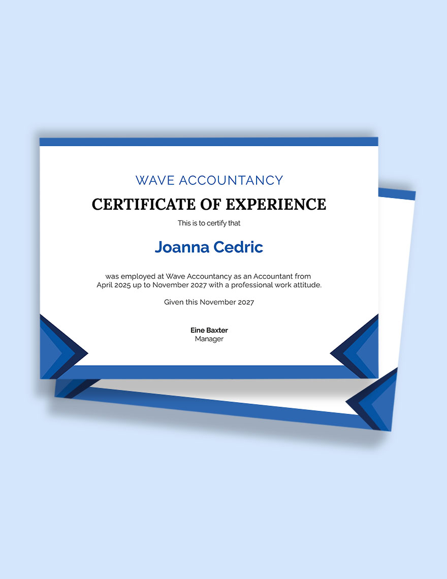 Free Accountant Job Experience Certificate Template