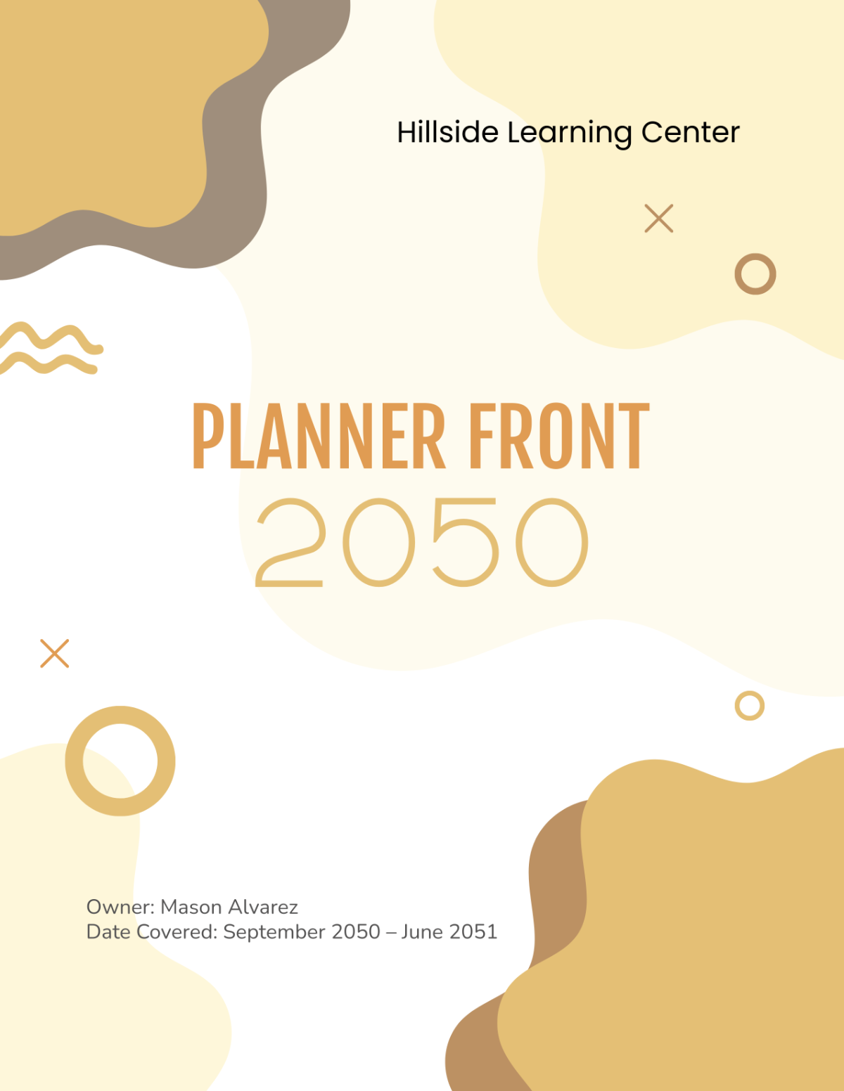 Free Planner Front Cover Page Template to Edit Online