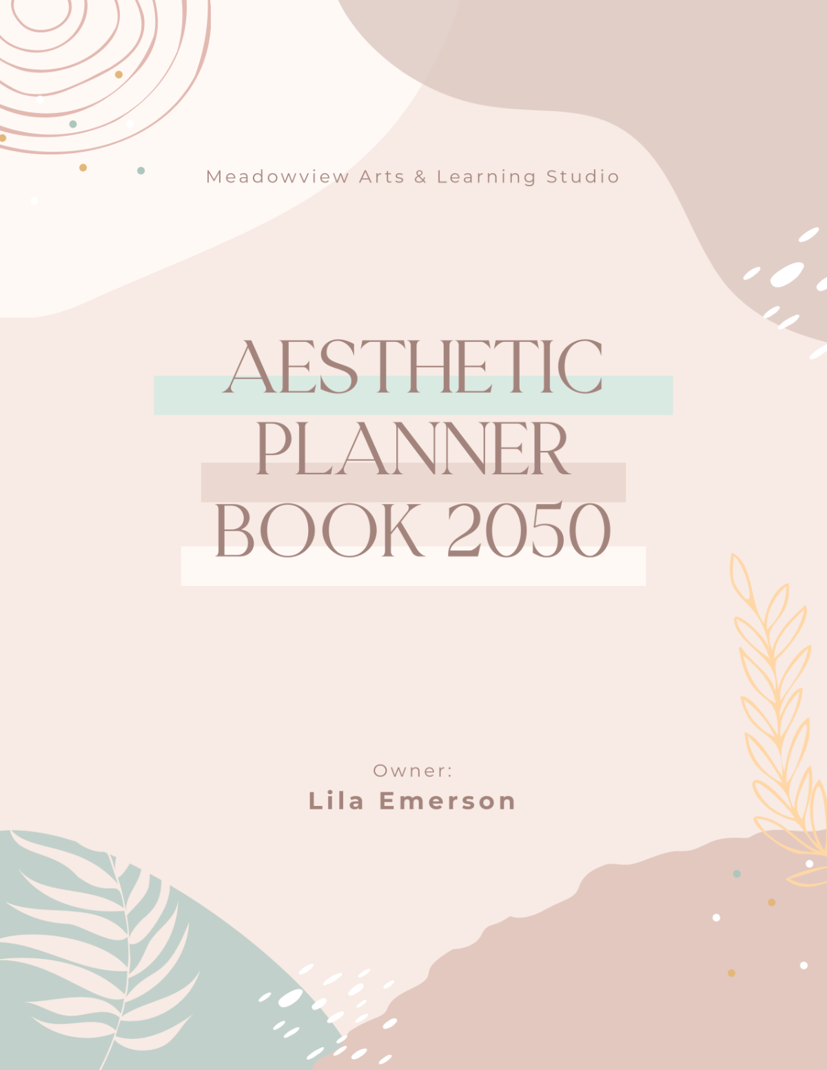 Free Aesthetic Planner Book Cover Template to Edit Online