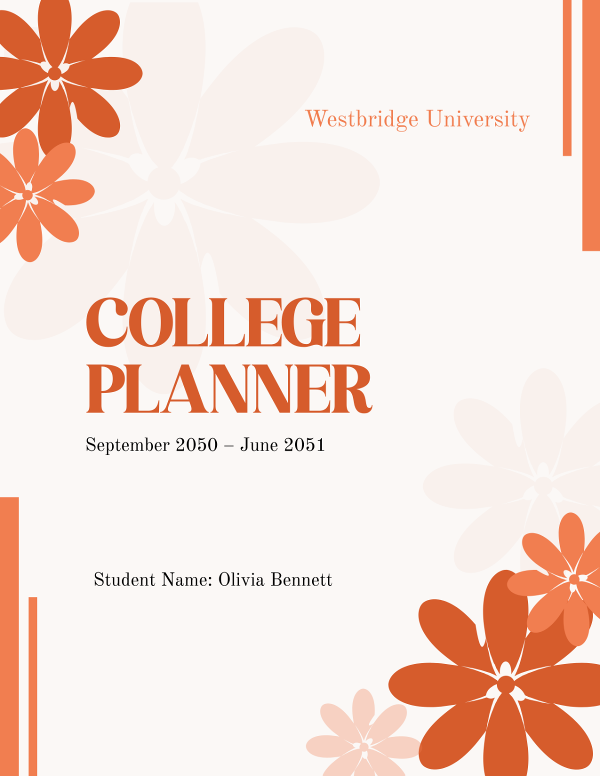 Free College Planner Cover Design Template to Edit Online