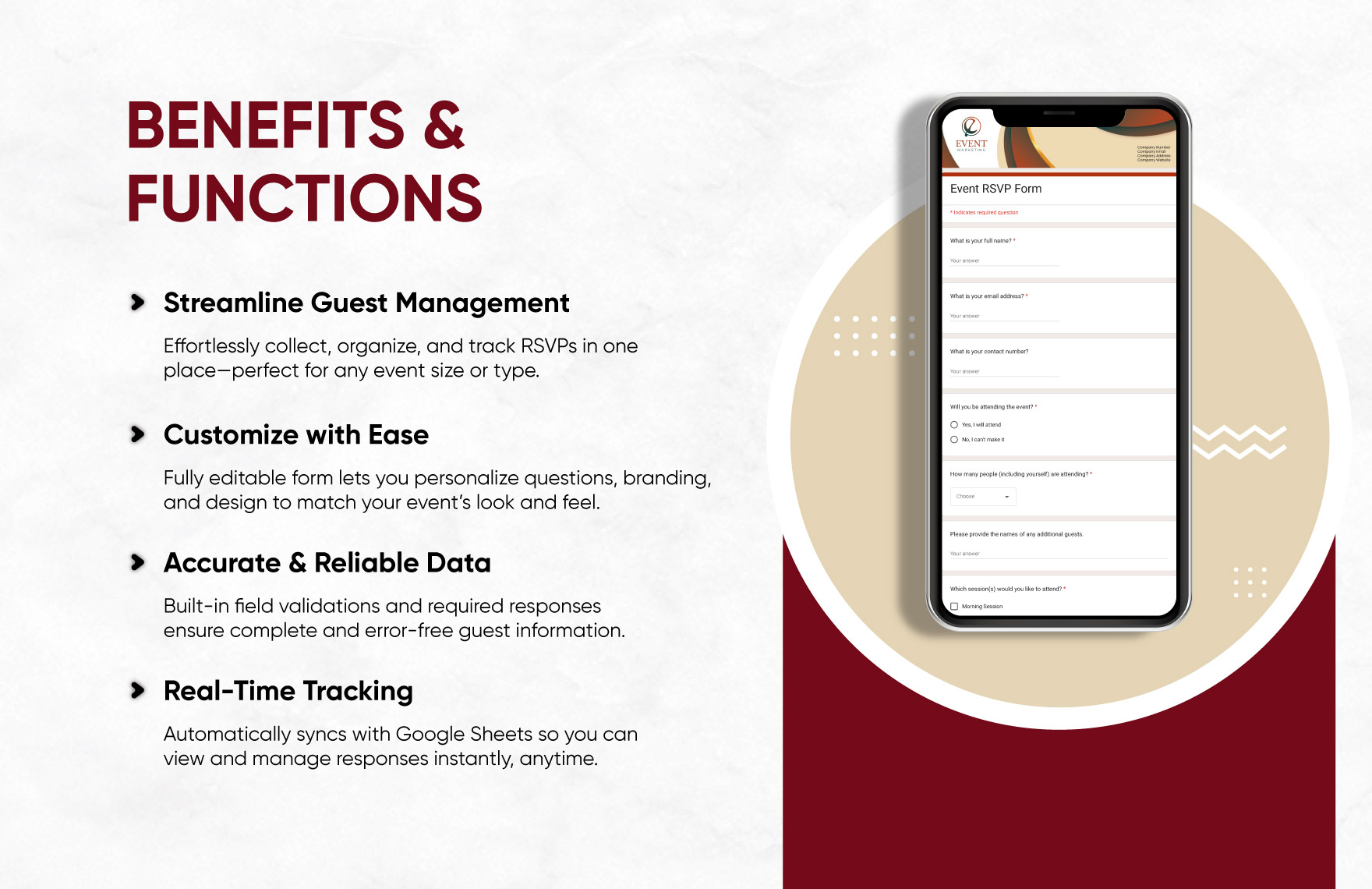 Event Rsvp Form Template
