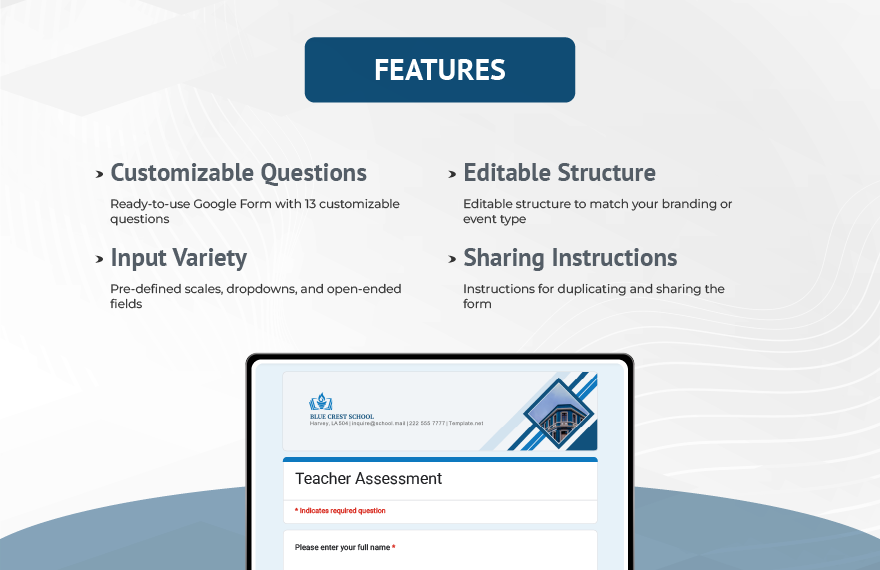 Teacher Assessment Template