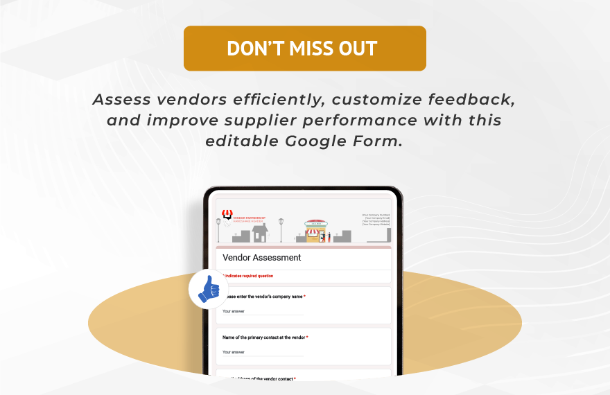 Vendor Assessment Template