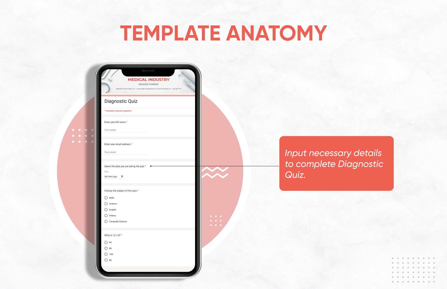 Diagnostic Quiz Template