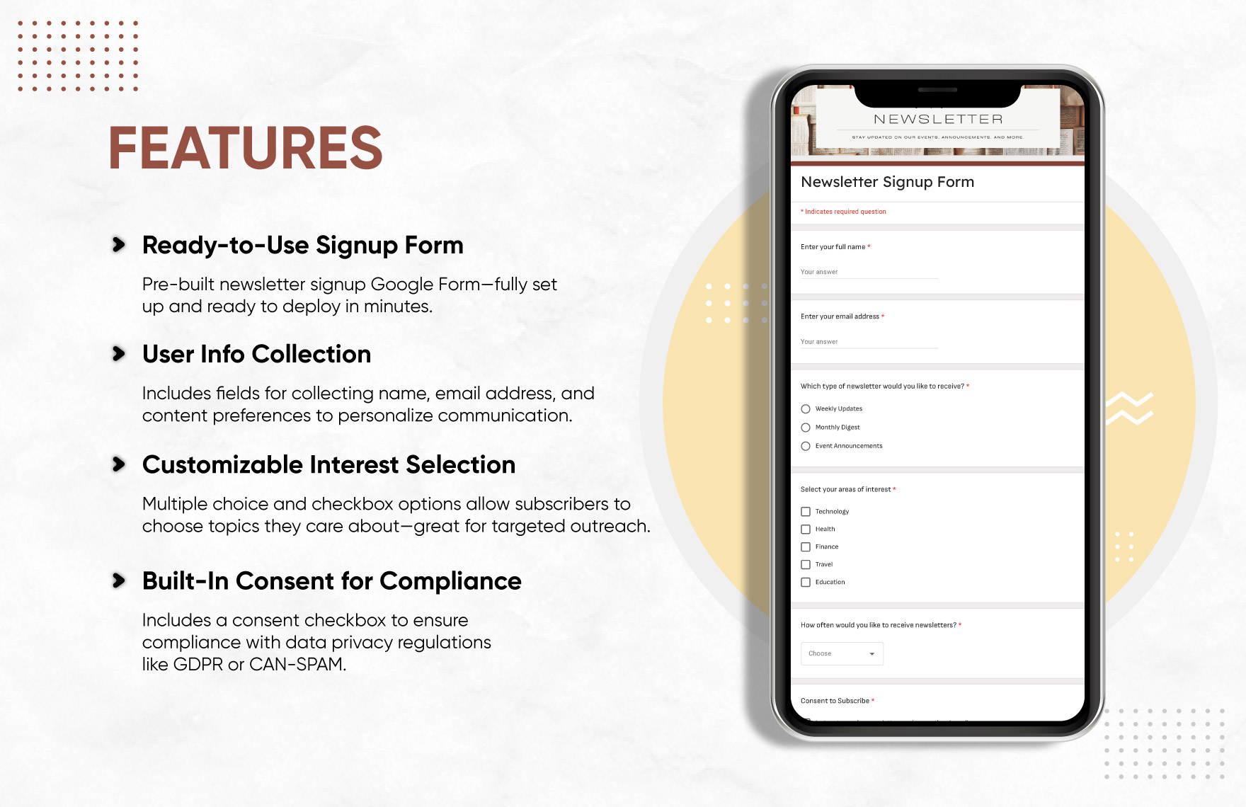 Newsletter Signup Form Template
