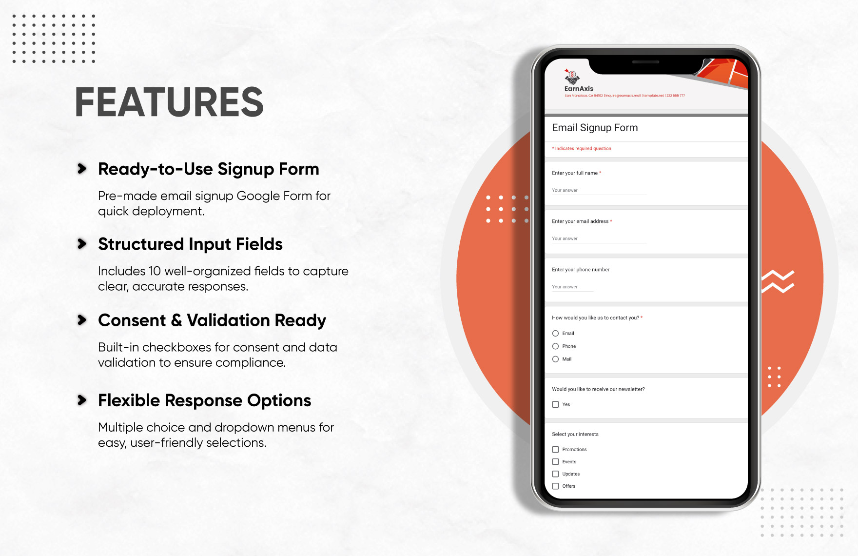 Email Signup Form Template