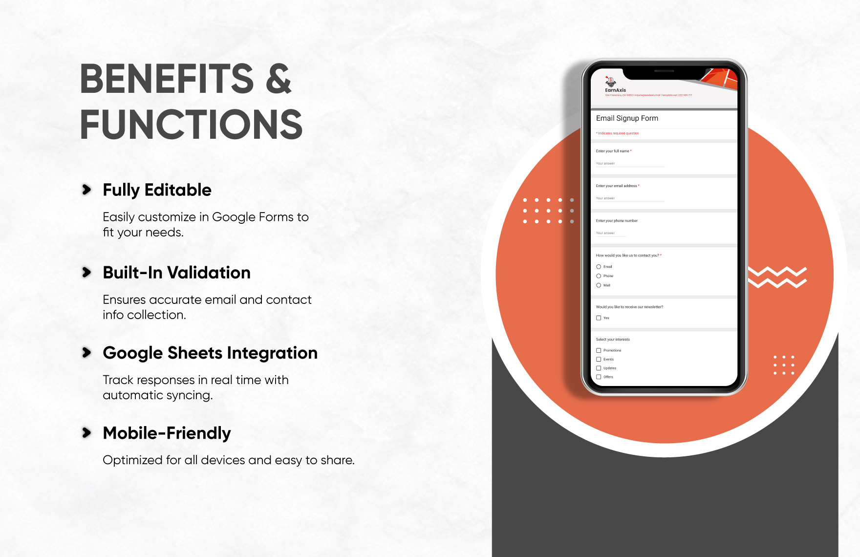 Email Signup Form Template