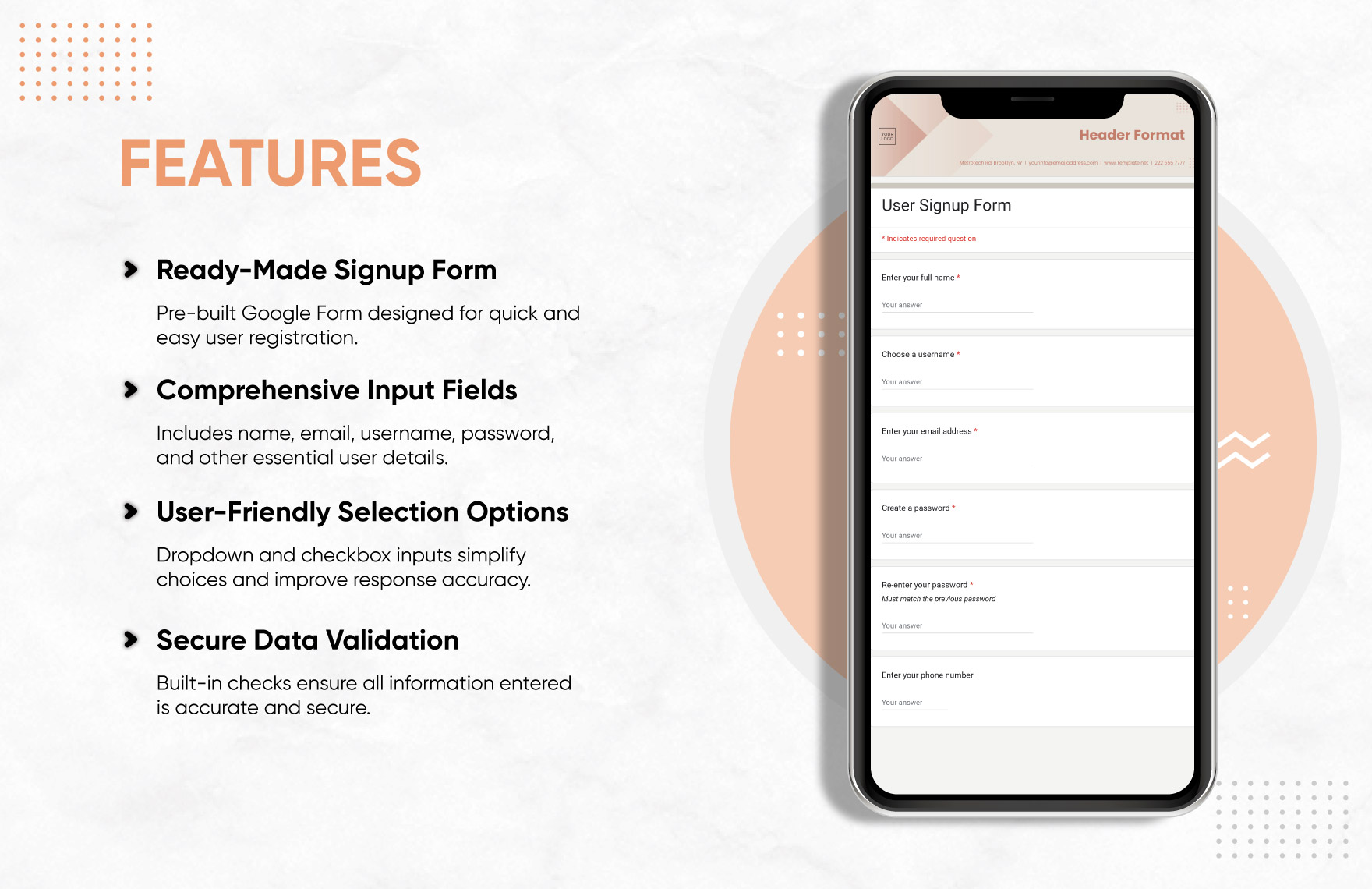 User Signup Form Template User Signup Form Template