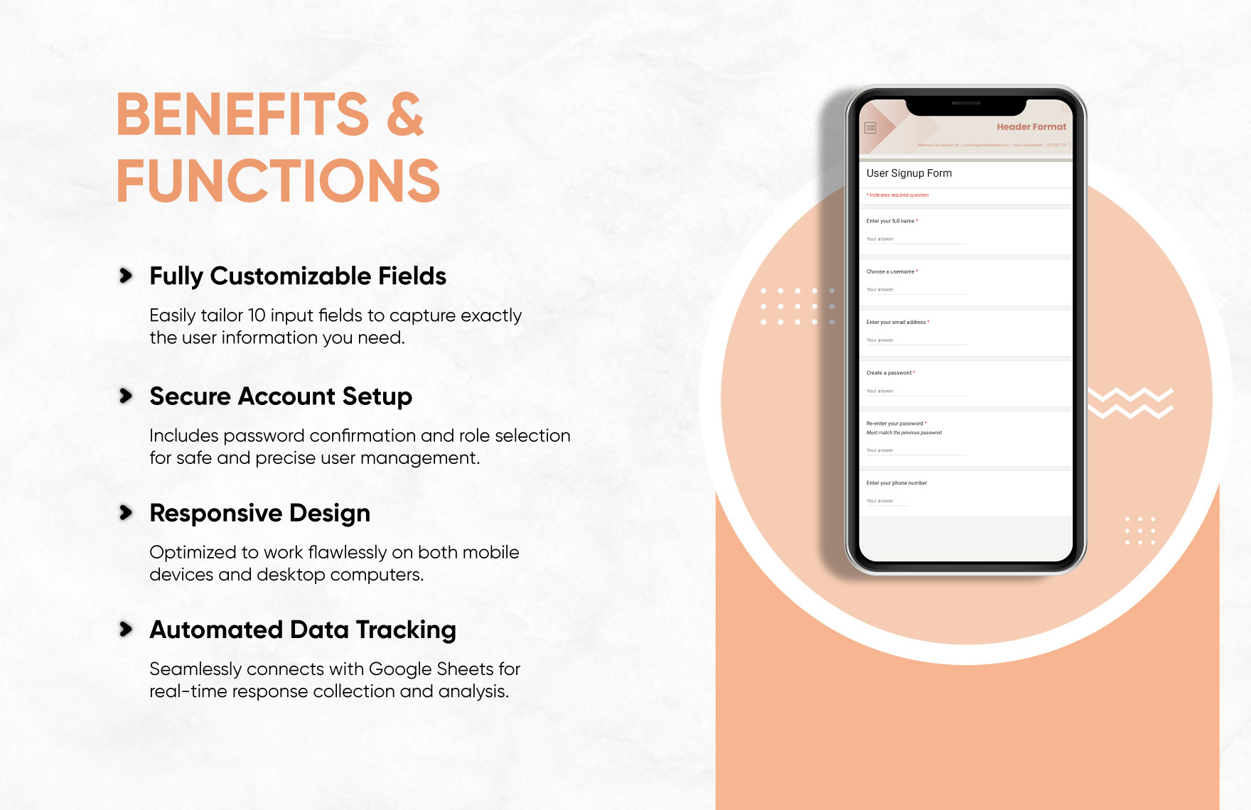User Signup Form Template User Signup Form Template