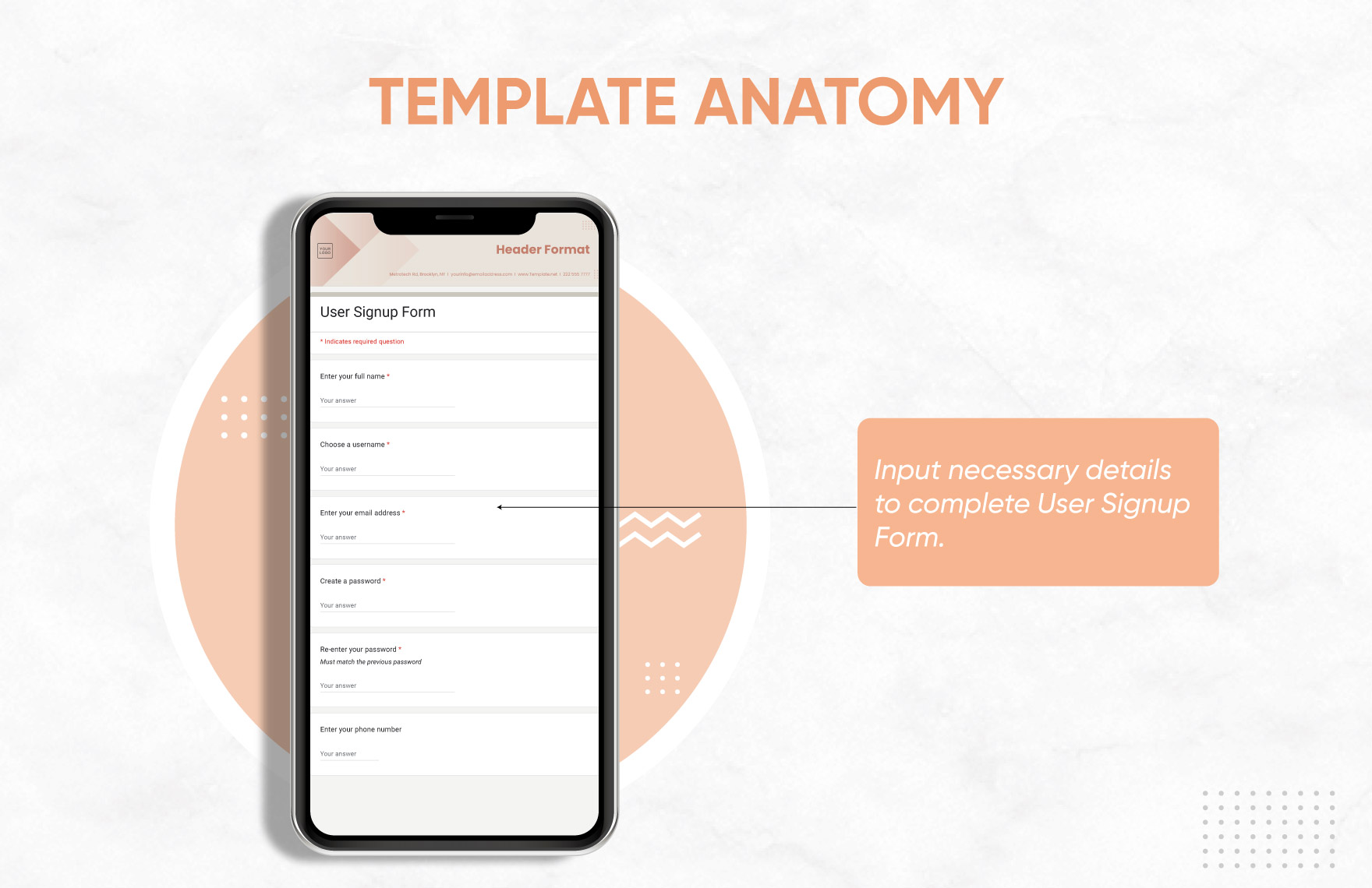 User Signup Form Template User Signup Form Template