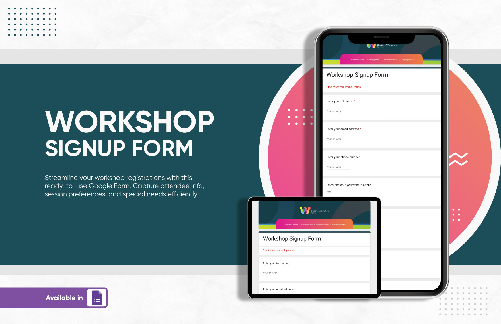 Workshop Signup Form Template to Download