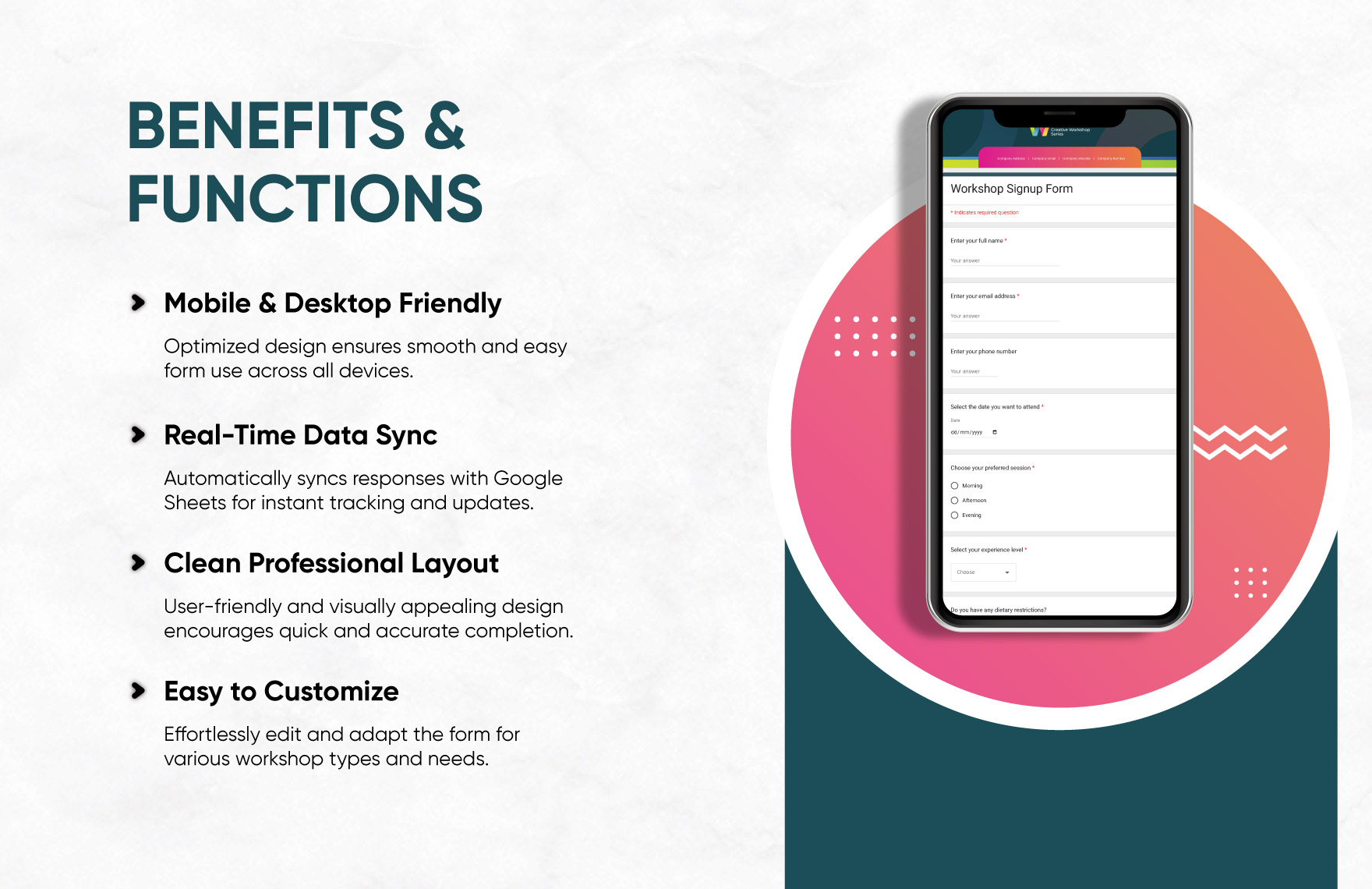 Workshop Signup Form Template Workshop Signup Form Template