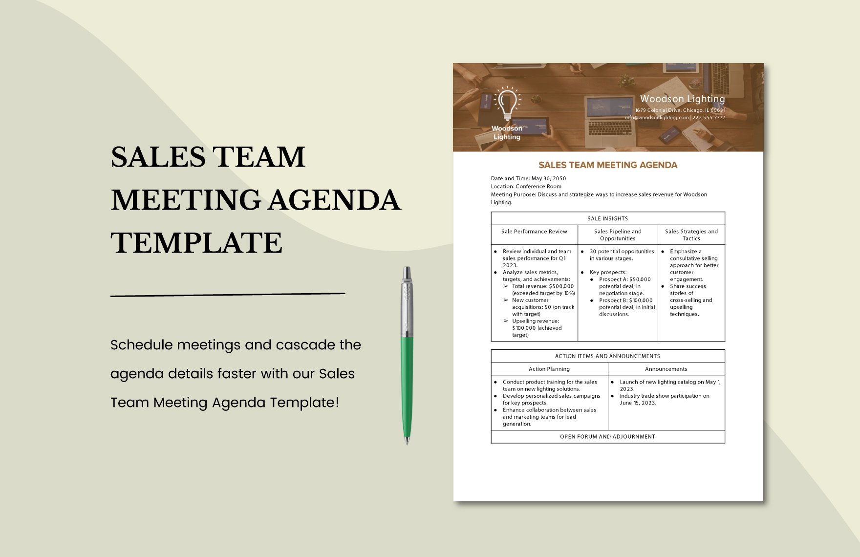Sales Team Meeting Agenda Template in Word, Google Docs, PDF