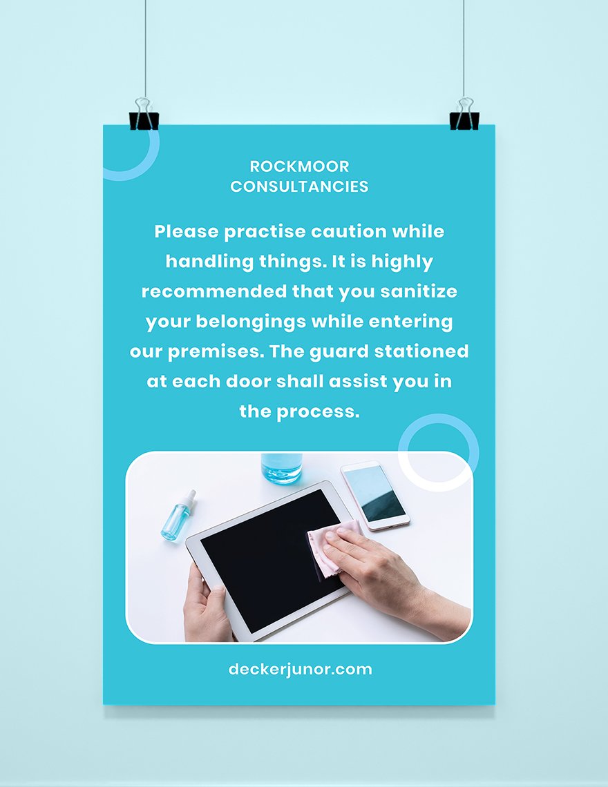 Sanitize Your Belongings Poster Template
