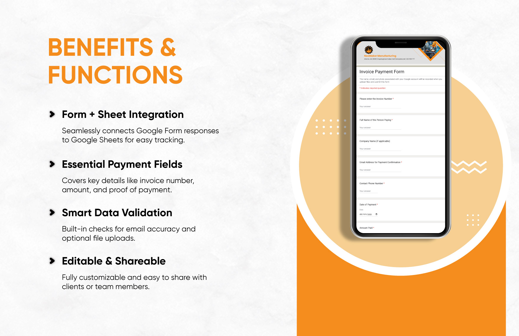 Invoice Payment Form Template