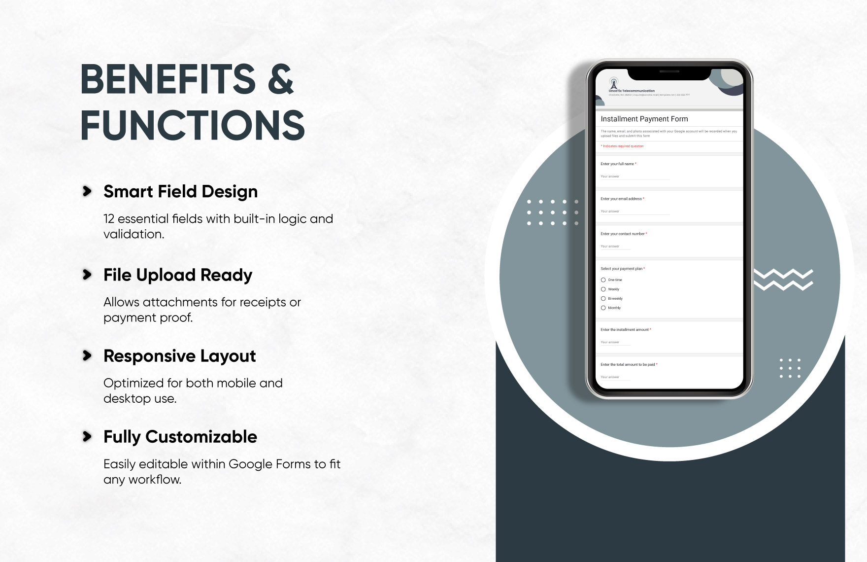 Installment Payment Form Template