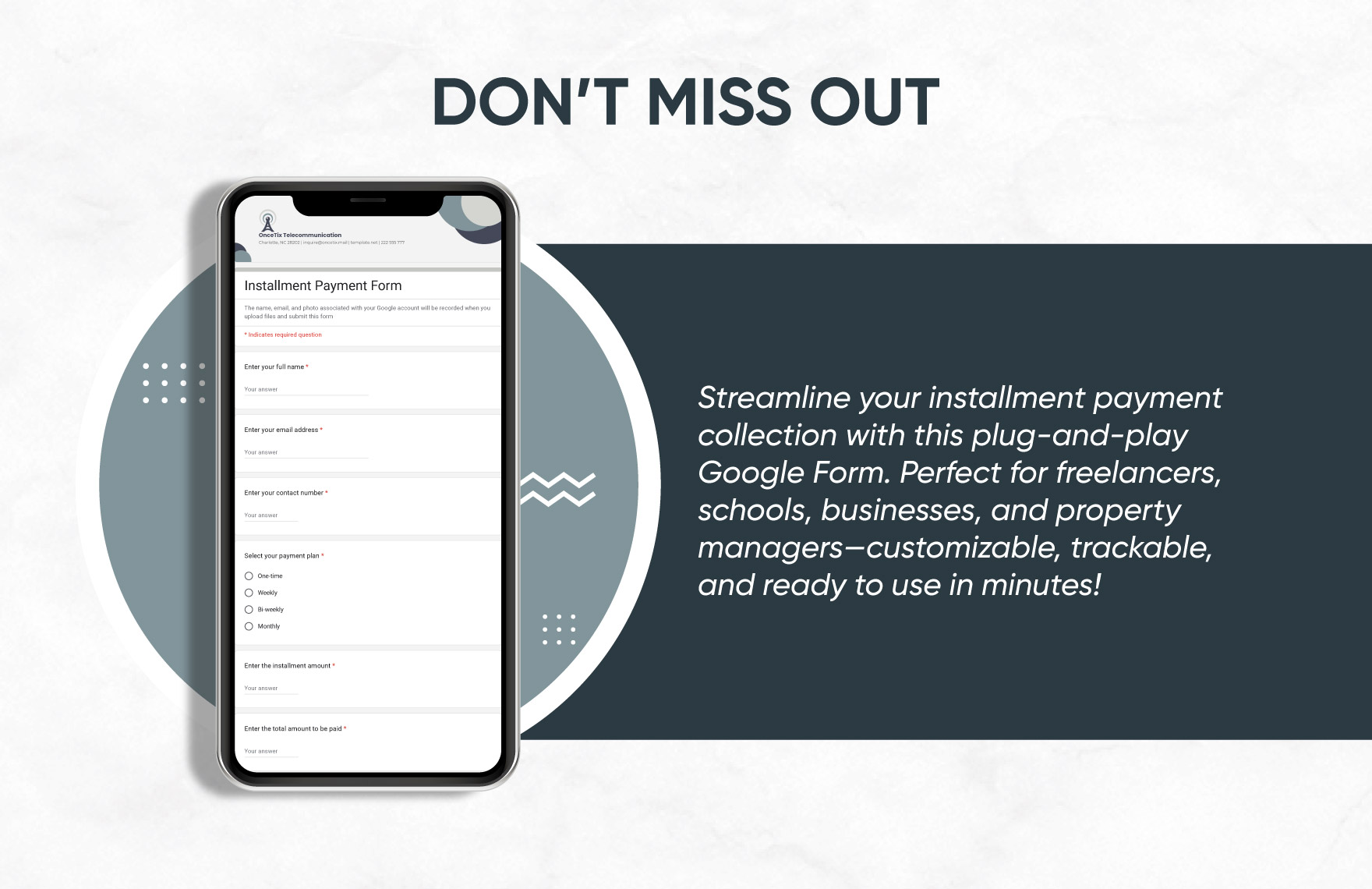 Installment Payment Form Template