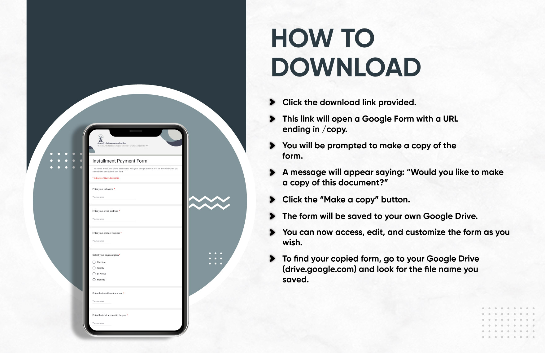 Installment Payment Form Template