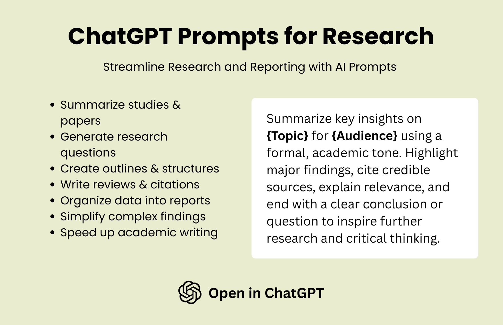 Free ChatGPT Prompts For Research