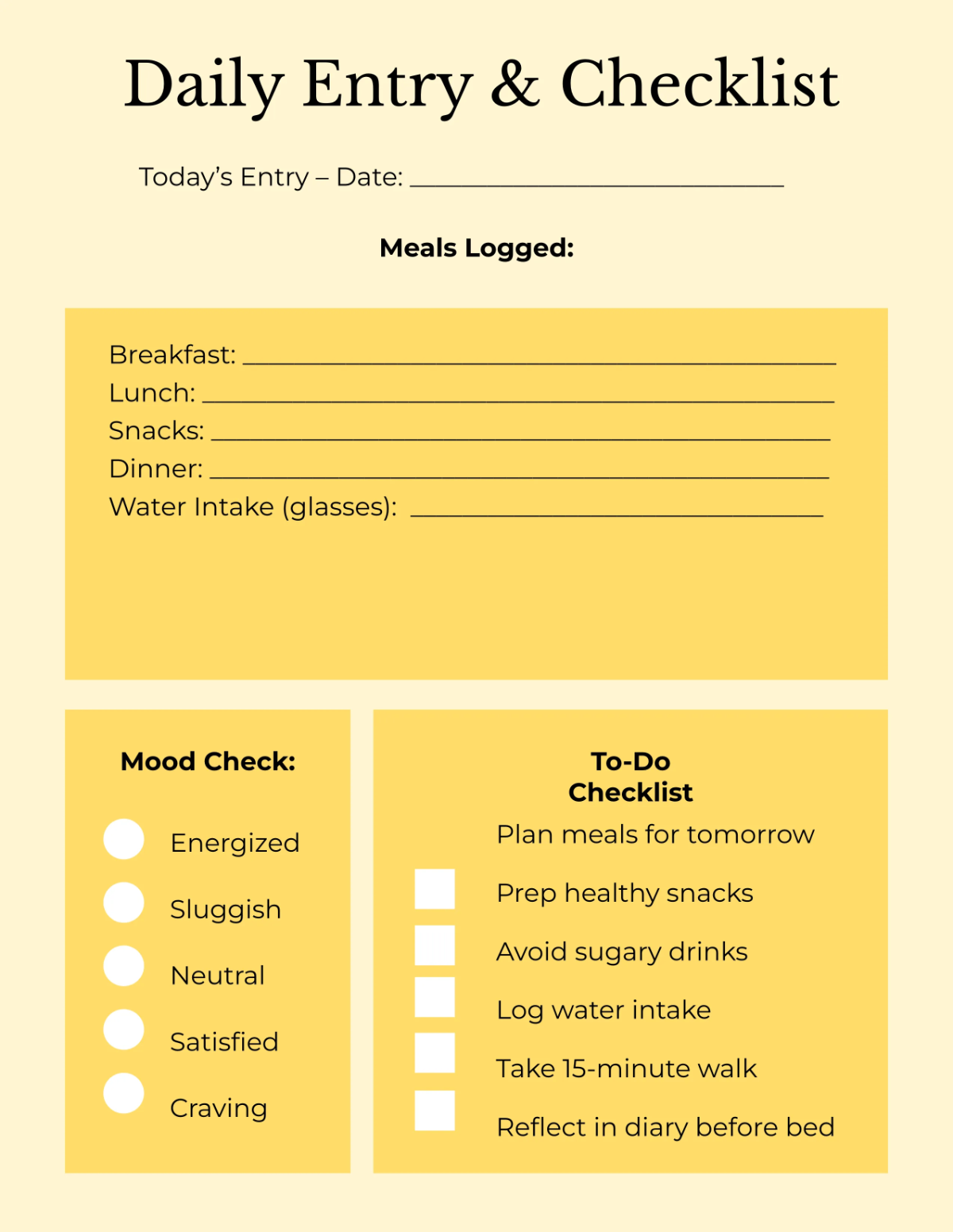 Free Diet Diary Planner Template to Edit Online