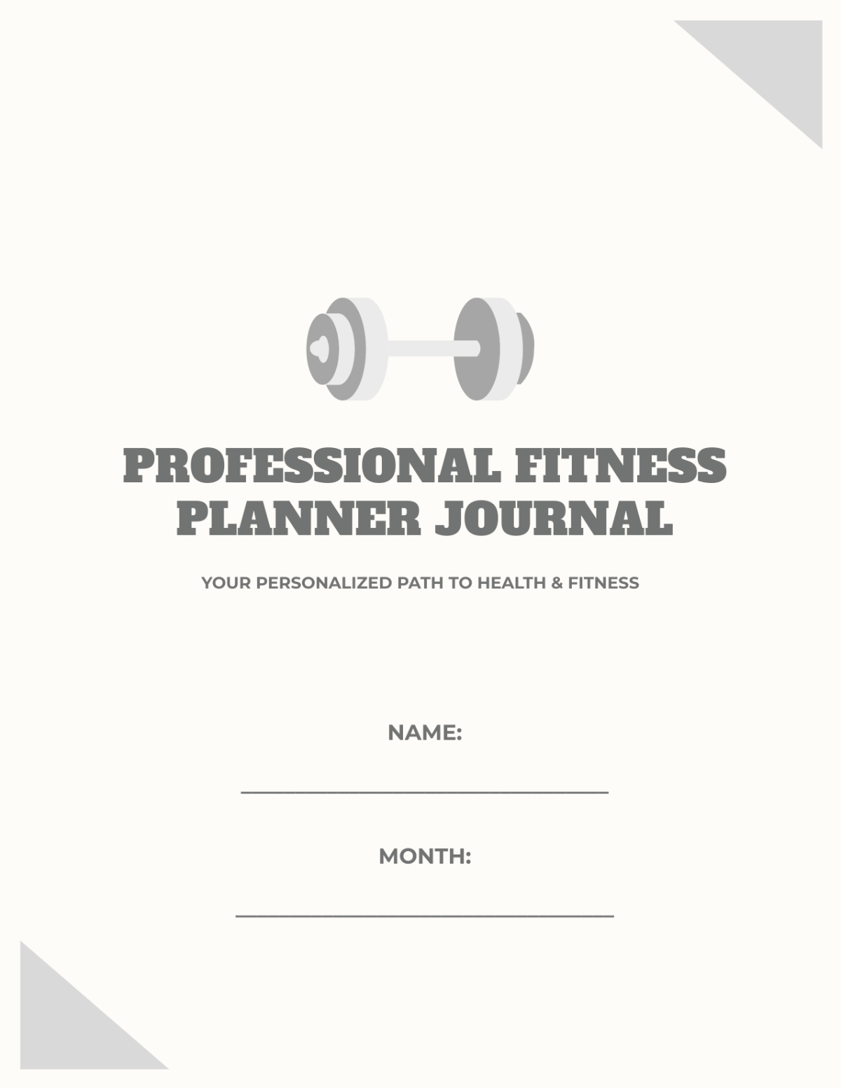 Free Professional Fitness Planner Journal Template