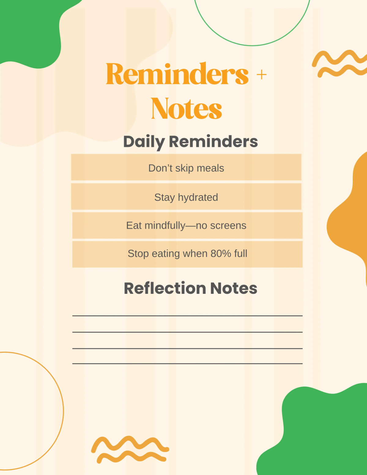 Free Healthy Diet Planner Template to Edit Online