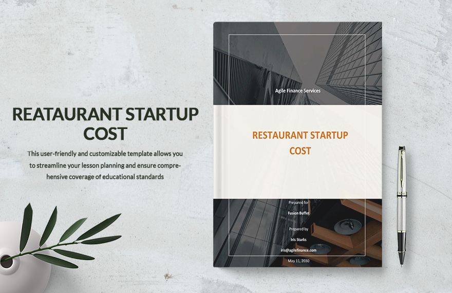 Restaurant Startup Cost Template